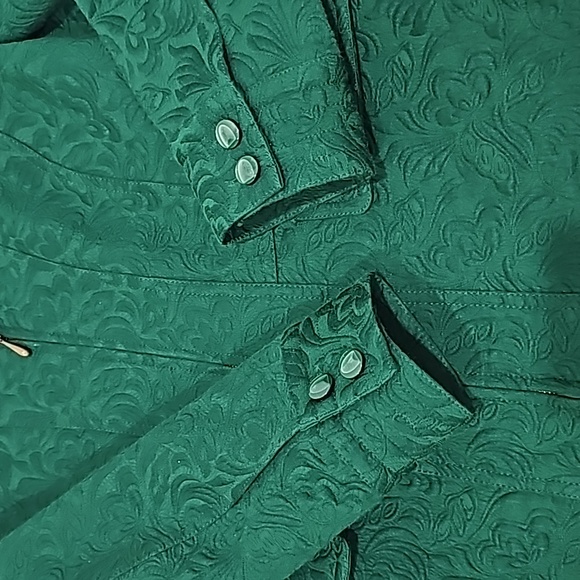 Chico’s Jacket Blazer Emerald Green Zip Front Lined Career Casual Size S - Picture 5 of 16